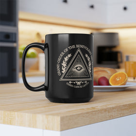 Benevolent Order Patreon Exclusive Black Mug, 15oz