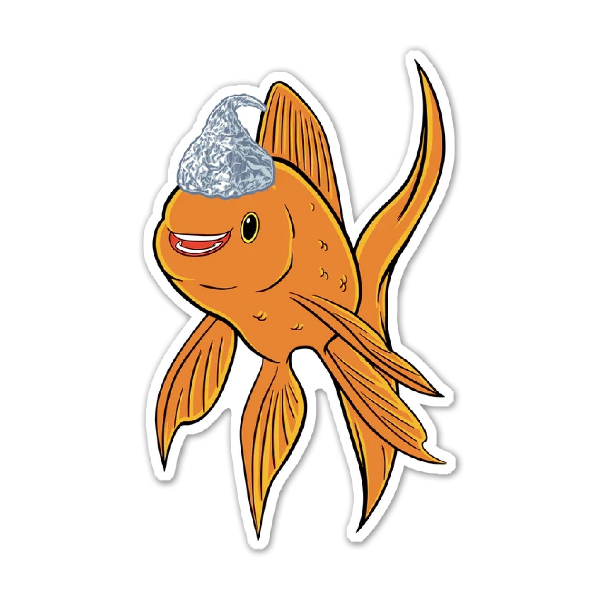 Hecklefish Tinfoil Hat Die Cut Sticker