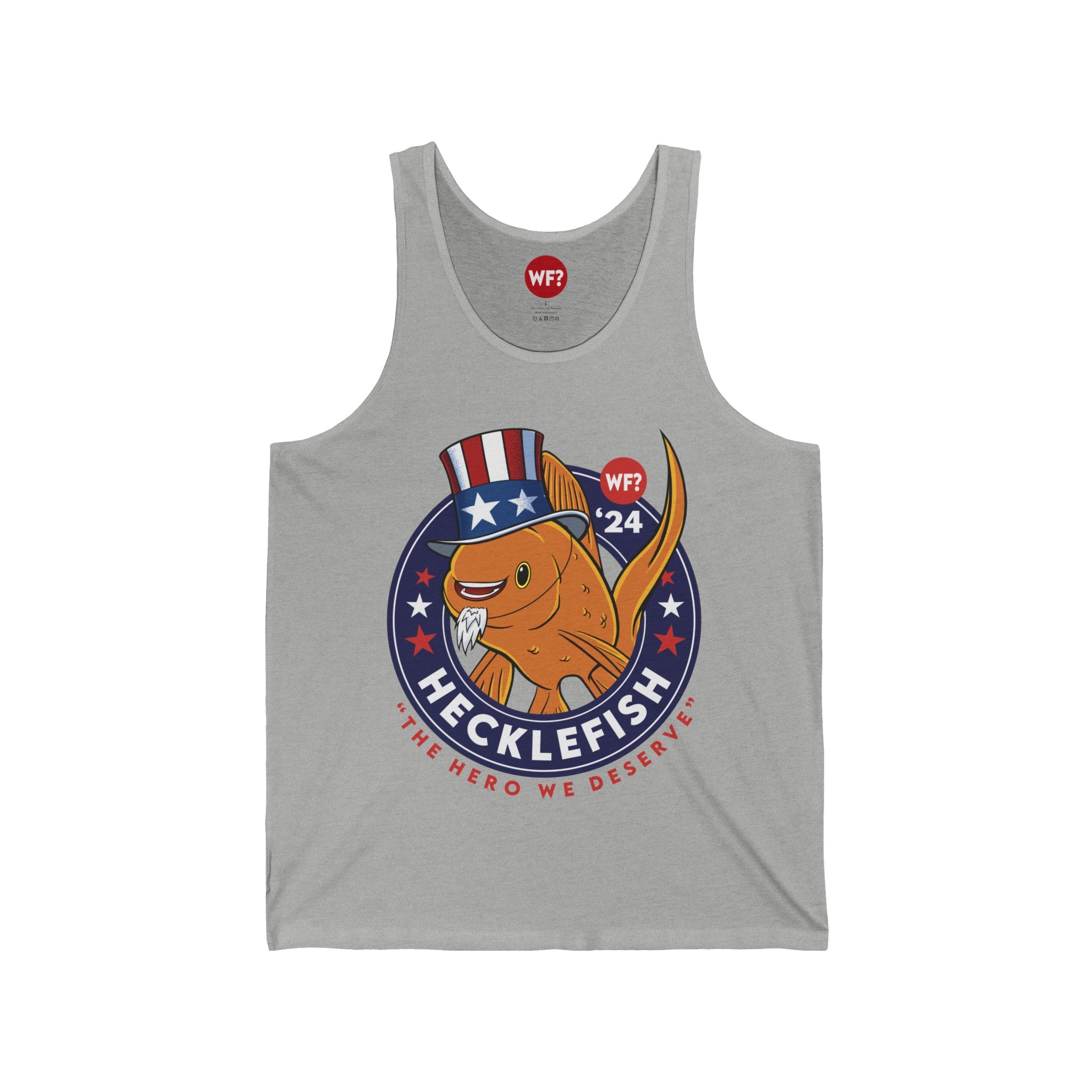 Buy athletic-heather &#39;24 Hecklefish for President Unisex Tank Top