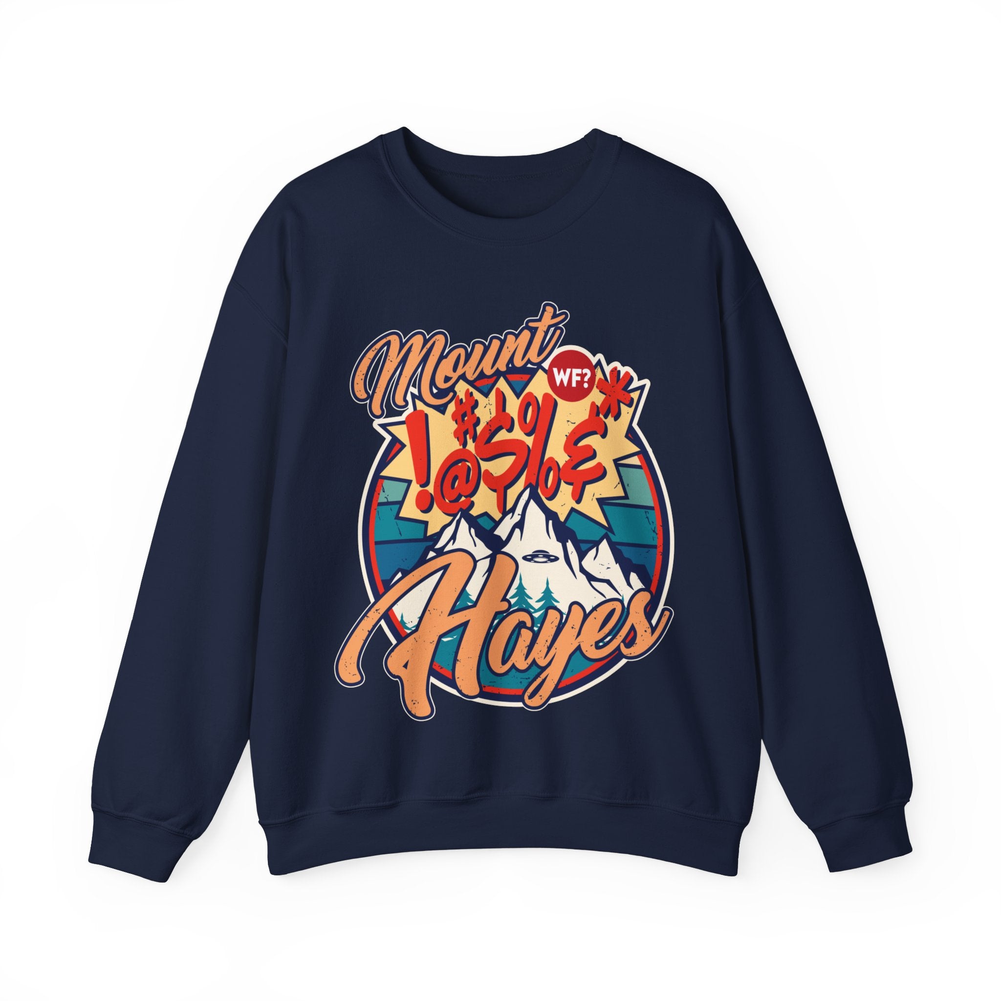 Buy navy Mount !@#$% Hayes Unisex Crewneck Sweatshirt