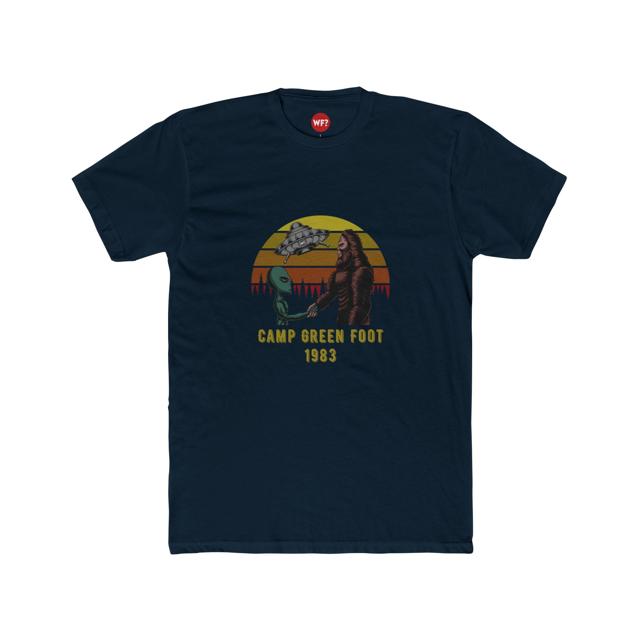 Buy solid-midnight-navy Camp Green Foot 1983 Unisex T-Shirt