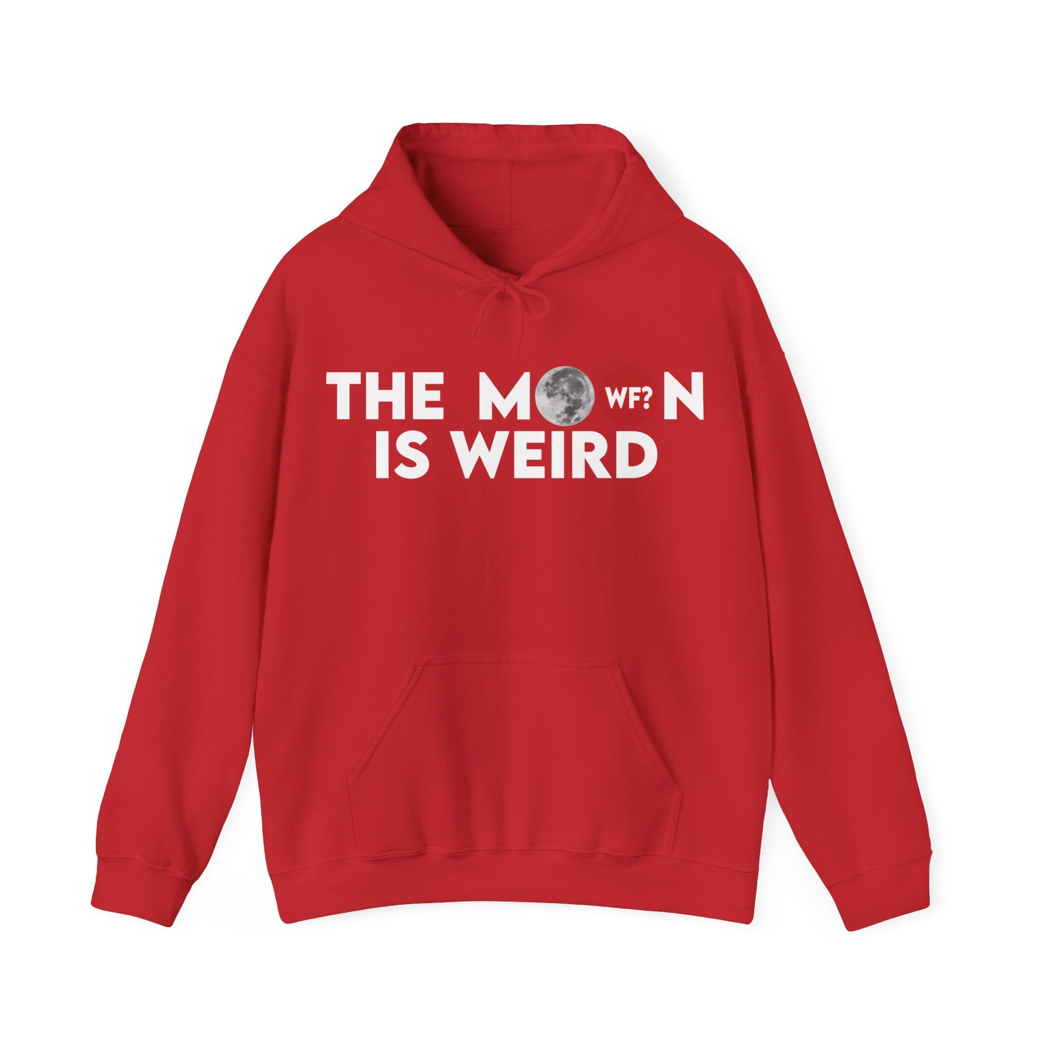 Buy red The Moon is Weird Hooded Sweatshirt