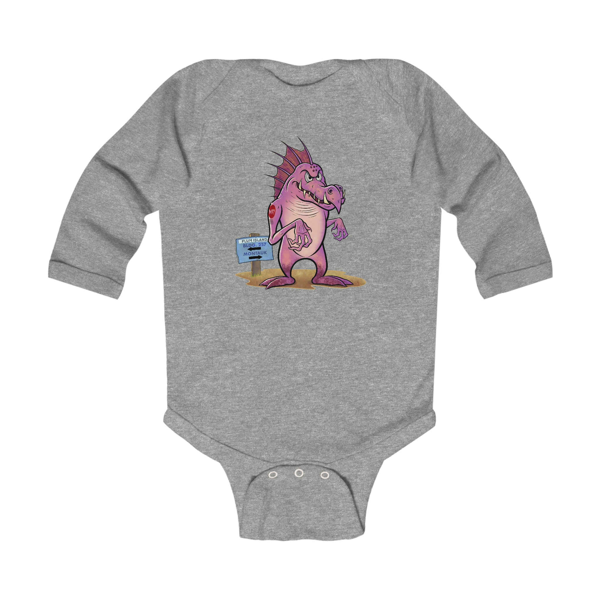Buy heather Montauk Monster Infant Long Sleeve Bodysuit