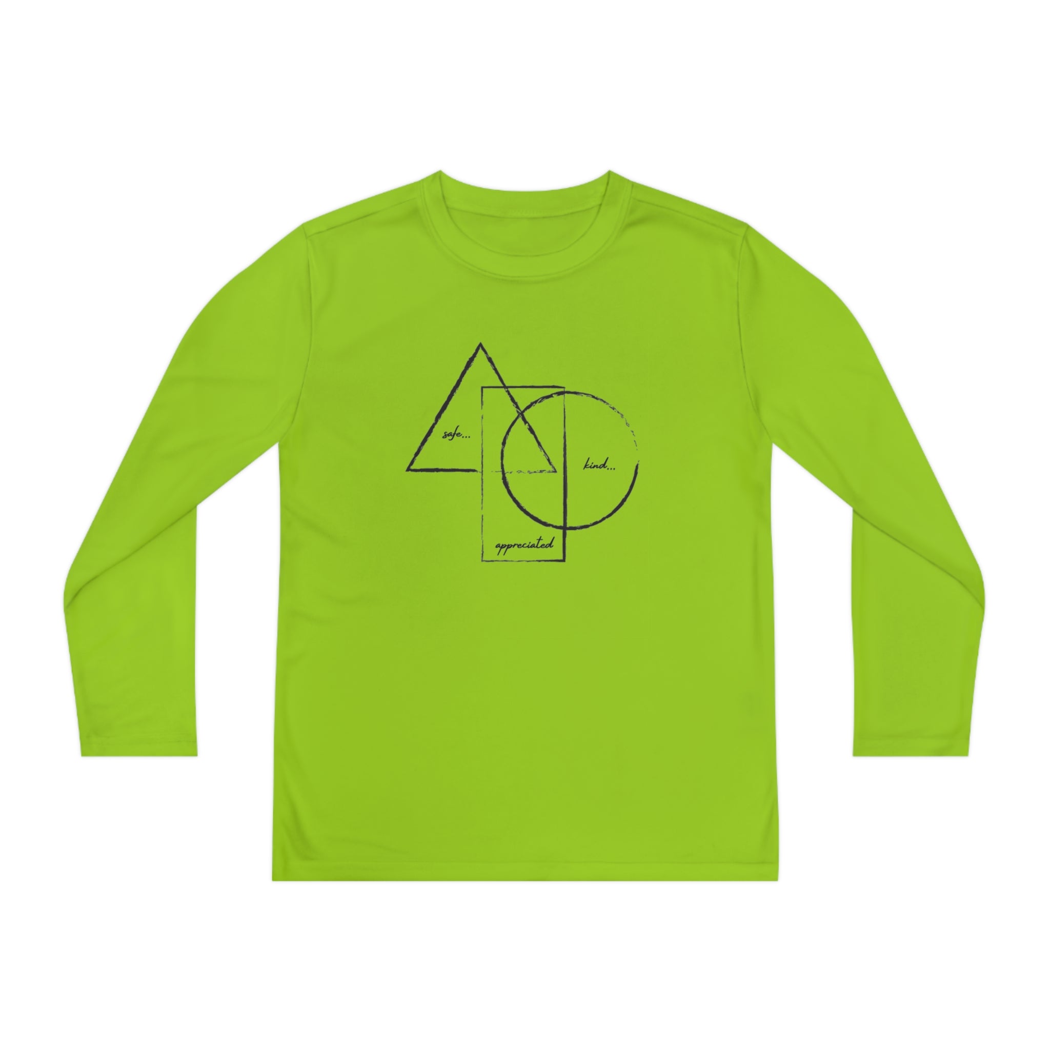 Buy lime-shock BE/KNOW Youth Long Sleeve Competitor Tee