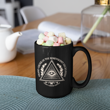 Benevolent Order Patreon Exclusive Black Mug, 15oz