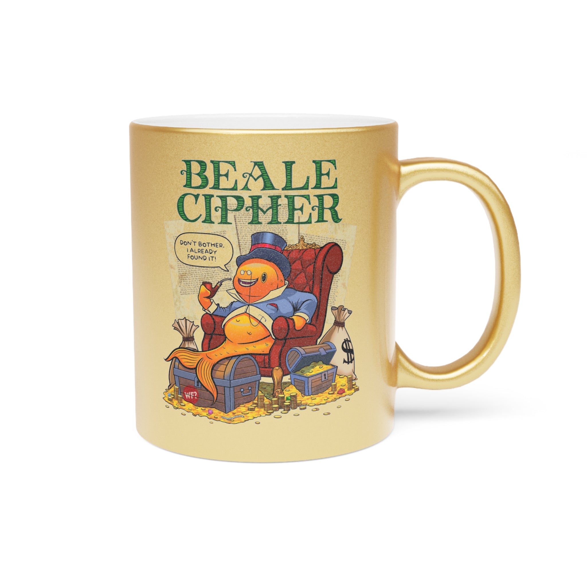 1/9 Beale Cipher Gold Metallic Mug