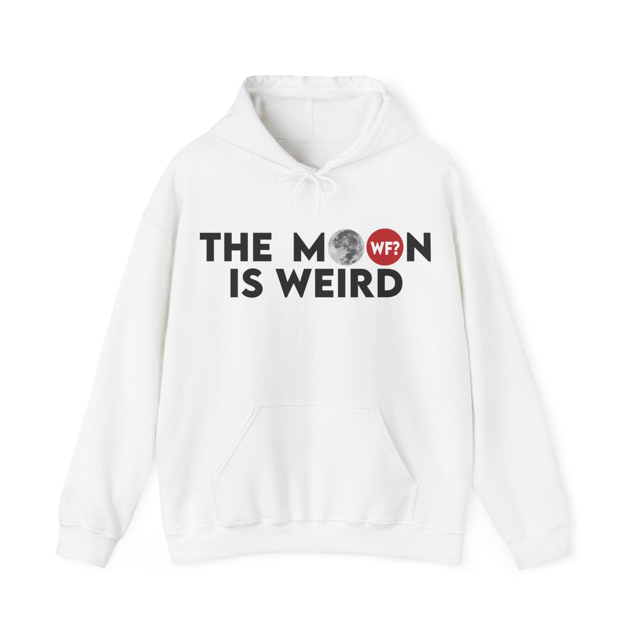 Buy white The Moon is Weird Hooded Sweatshirt