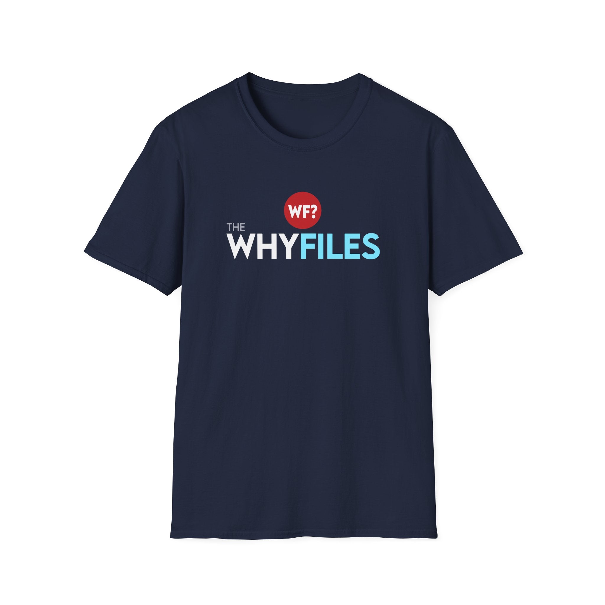 Buy navy The Why Files Unisex Softstyle Evergreen T-Shirt