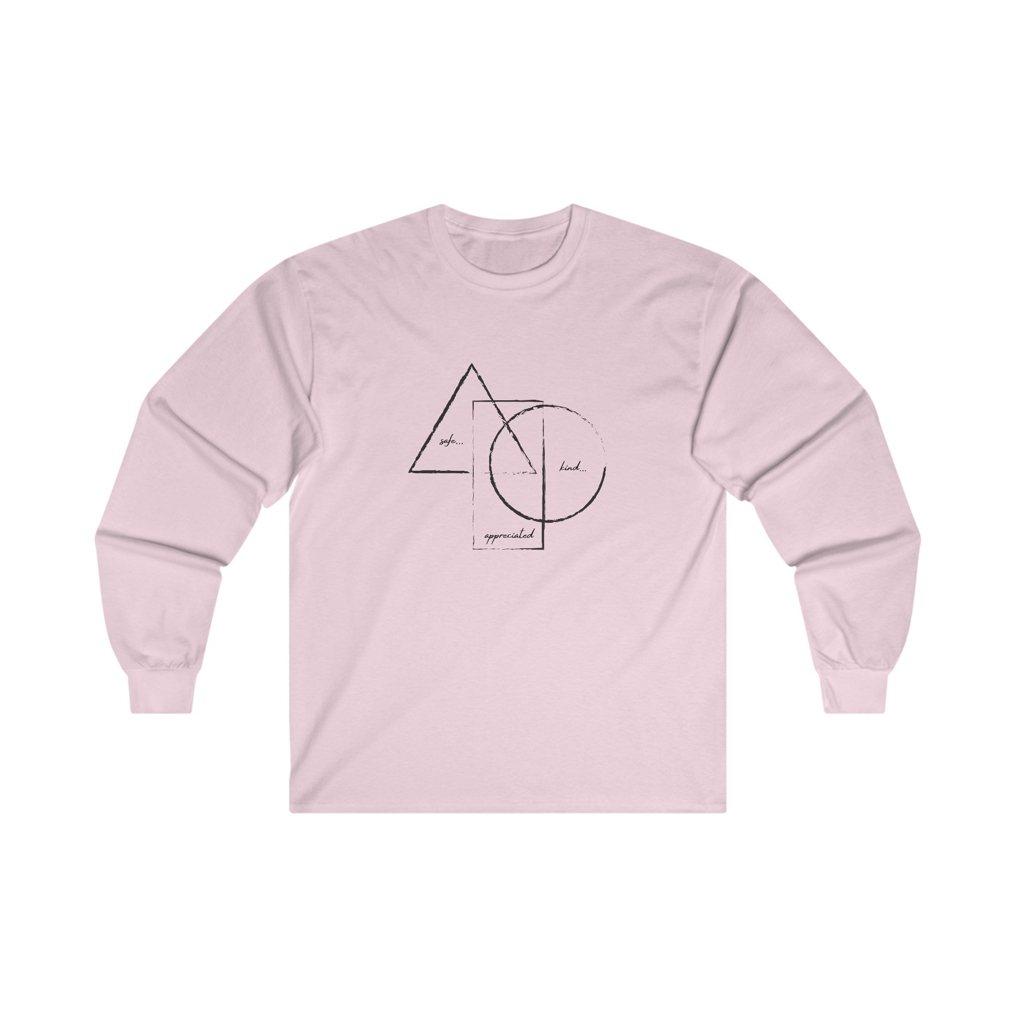 Buy light-pink BE/ KNOW Long Sleeve Crewneck Unisex T-shirt