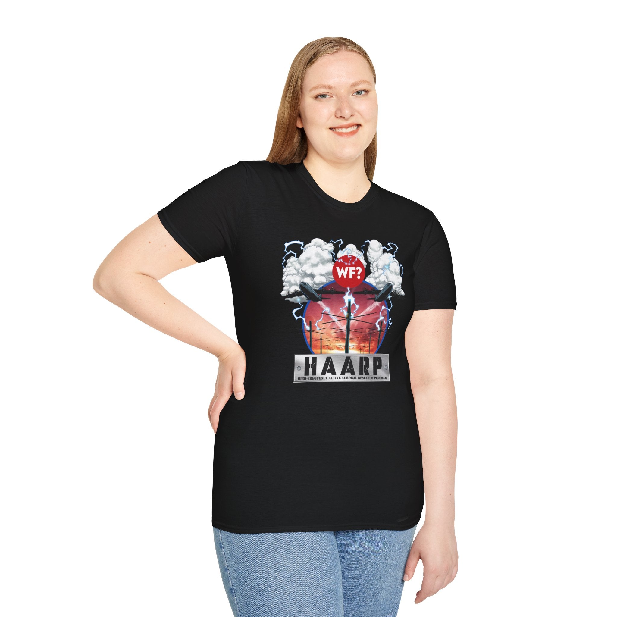 HAARP Conspiracy Unisex Softstyle T-Shirt - Perfect for Mystery Enthusiasts