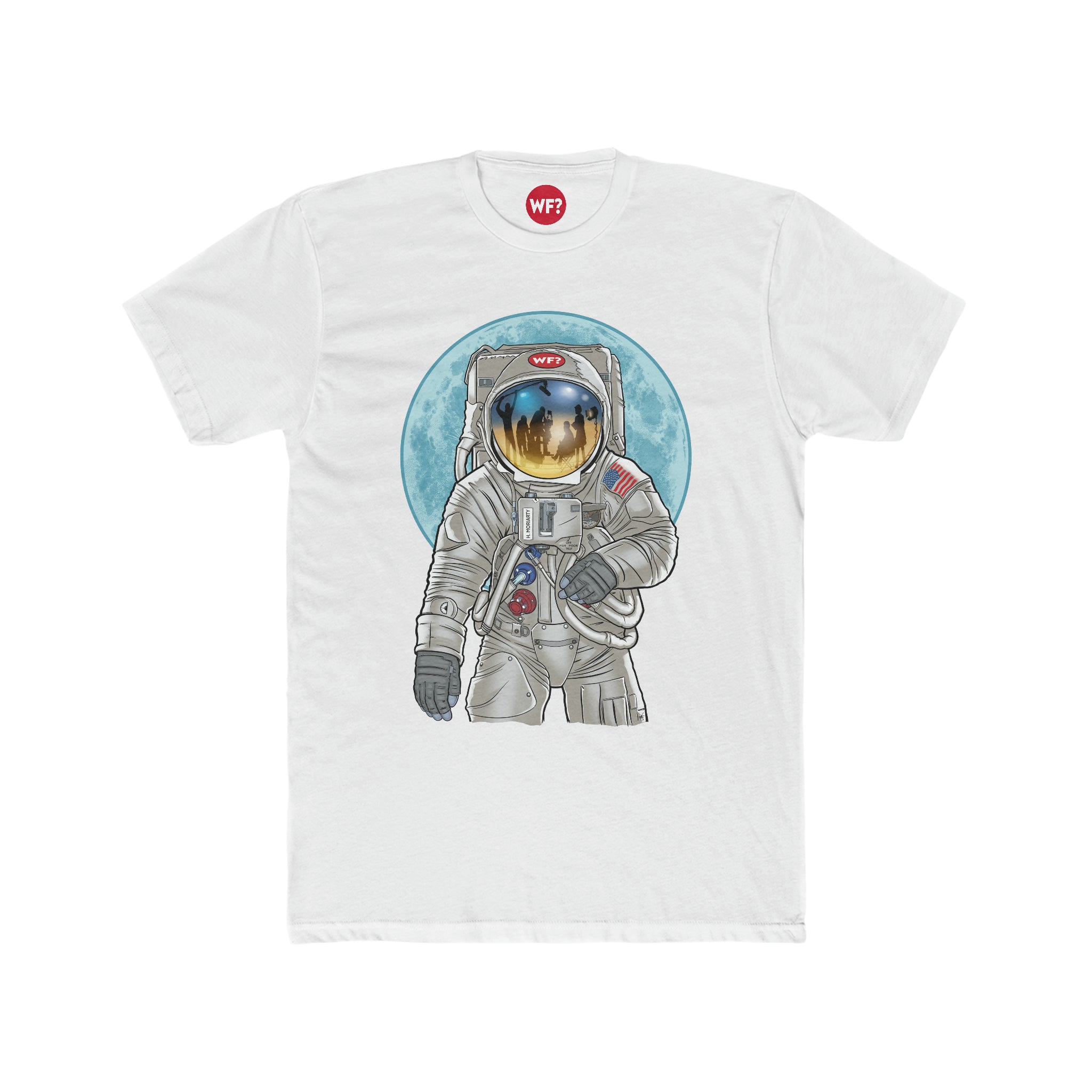 Buy solid-white Kubrick Moon Landing T-Shirt