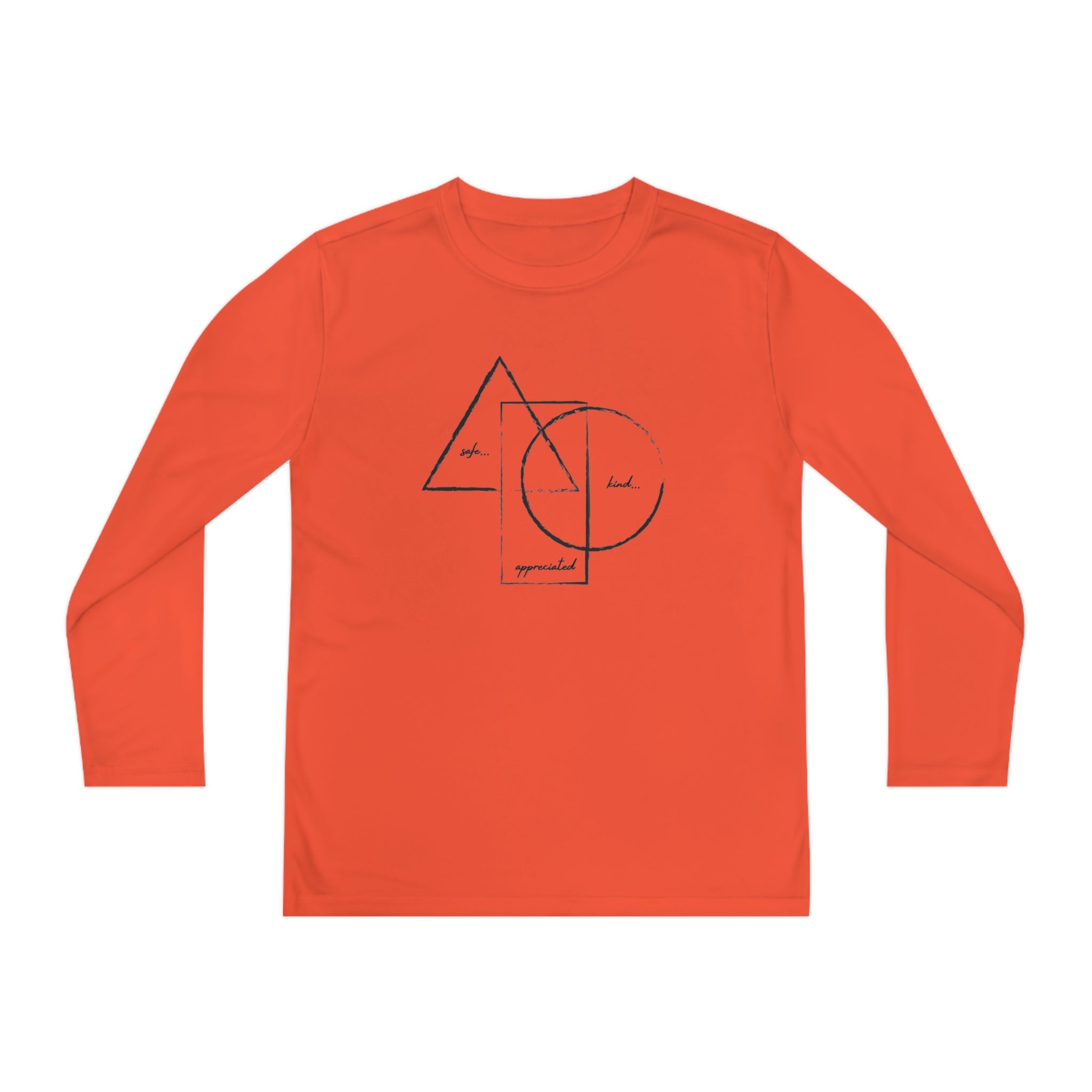 Buy neon-orange BE/KNOW Youth Long Sleeve Competitor Tee