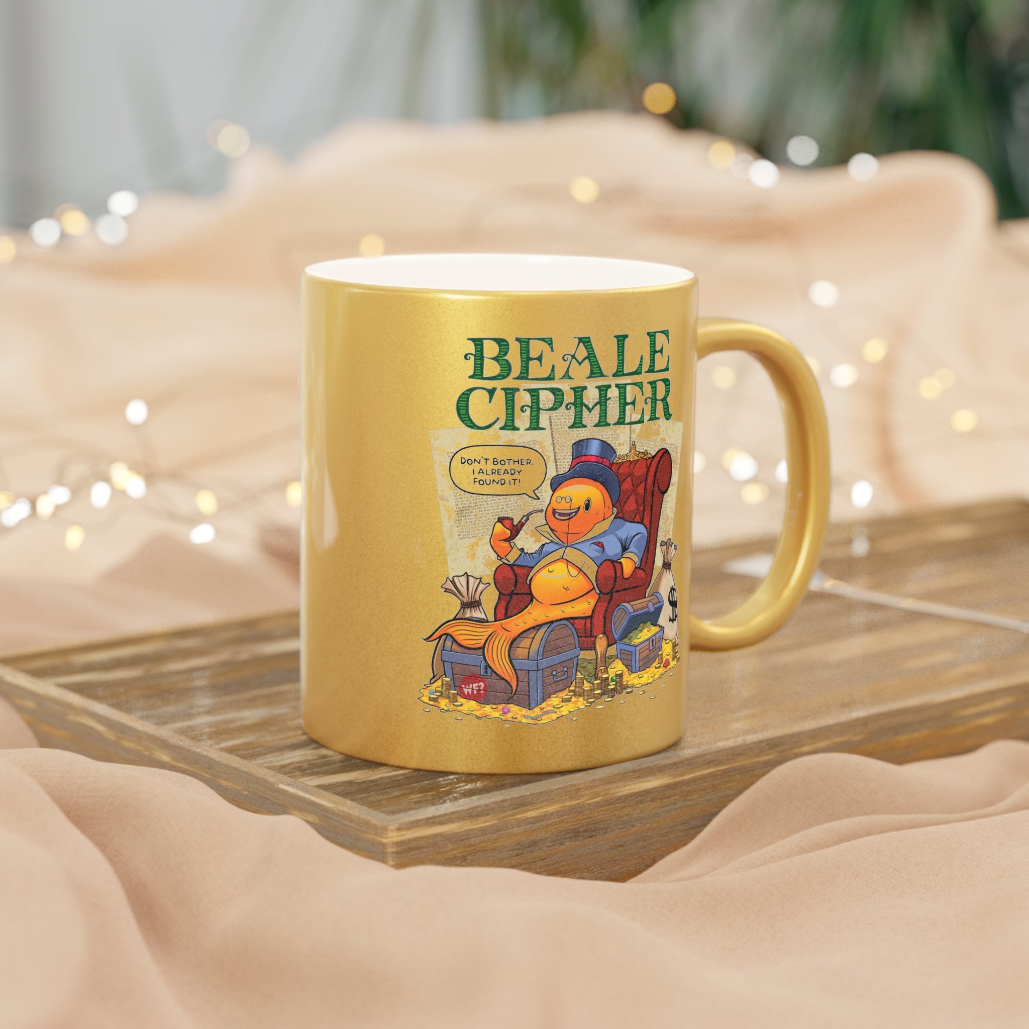 1/9 Beale Cipher Gold Metallic Mug