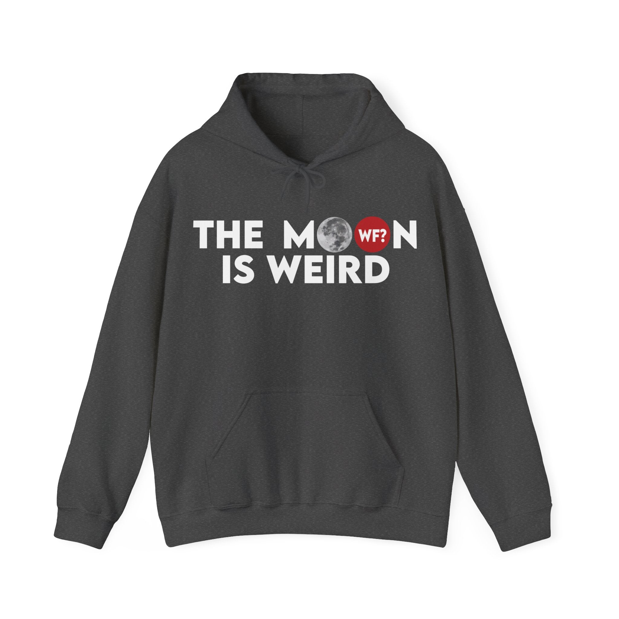 Buy dark-heather The Moon is Weird Hooded Sweatshirt
