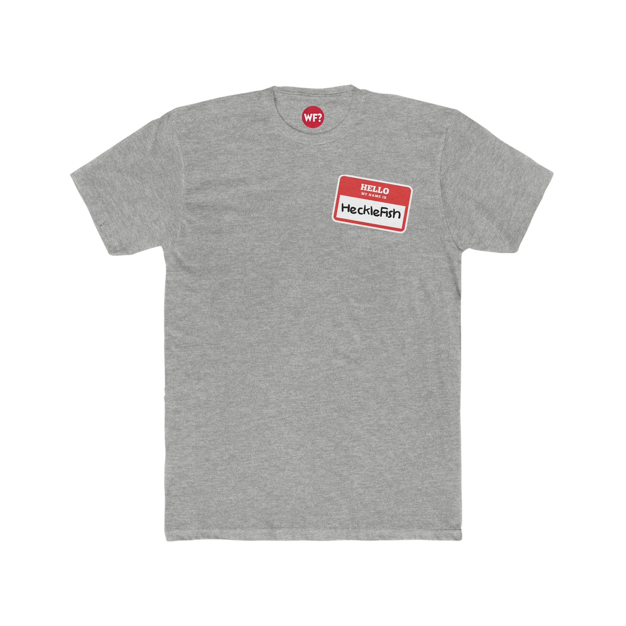 Buy heather-grey Hecklefish Nametag Unisex T-Shirt