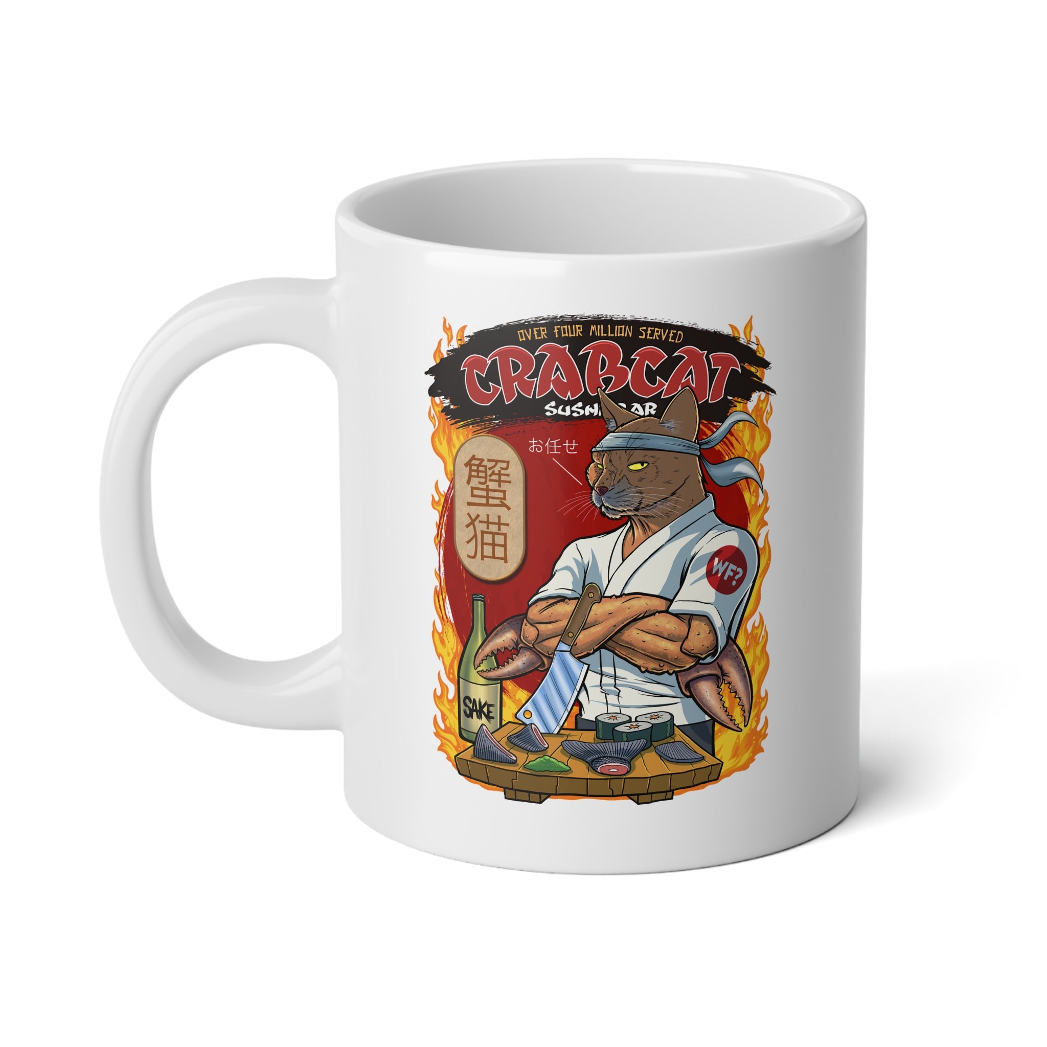 Official 4M Crabcat Sushi Fistable Mug, 20oz - 0