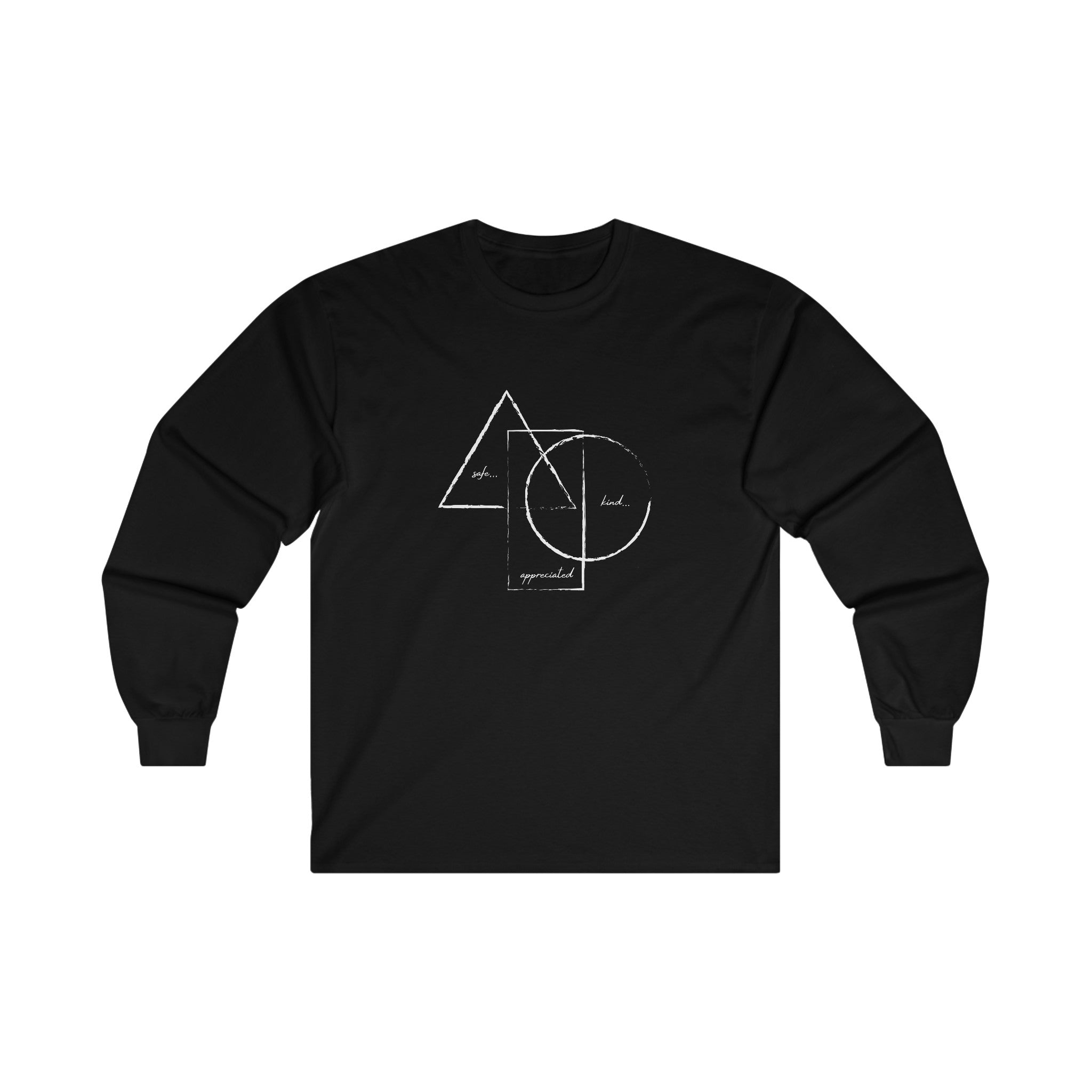 Buy black BE/ KNOW Long Sleeve Crewneck Unisex T-shirt