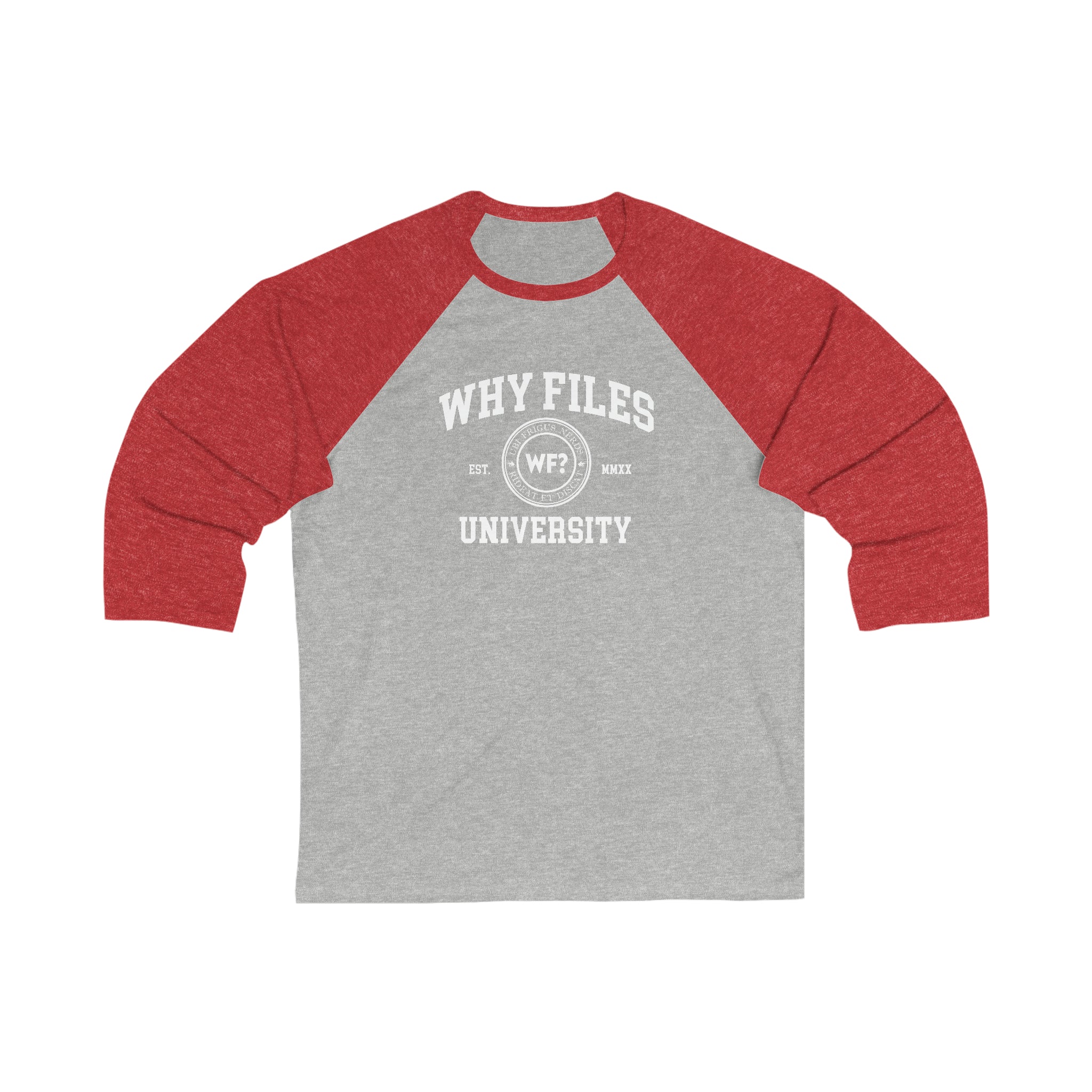 Buy grey-red WF University Unisex 3/4 Sleeve Baseball Tee