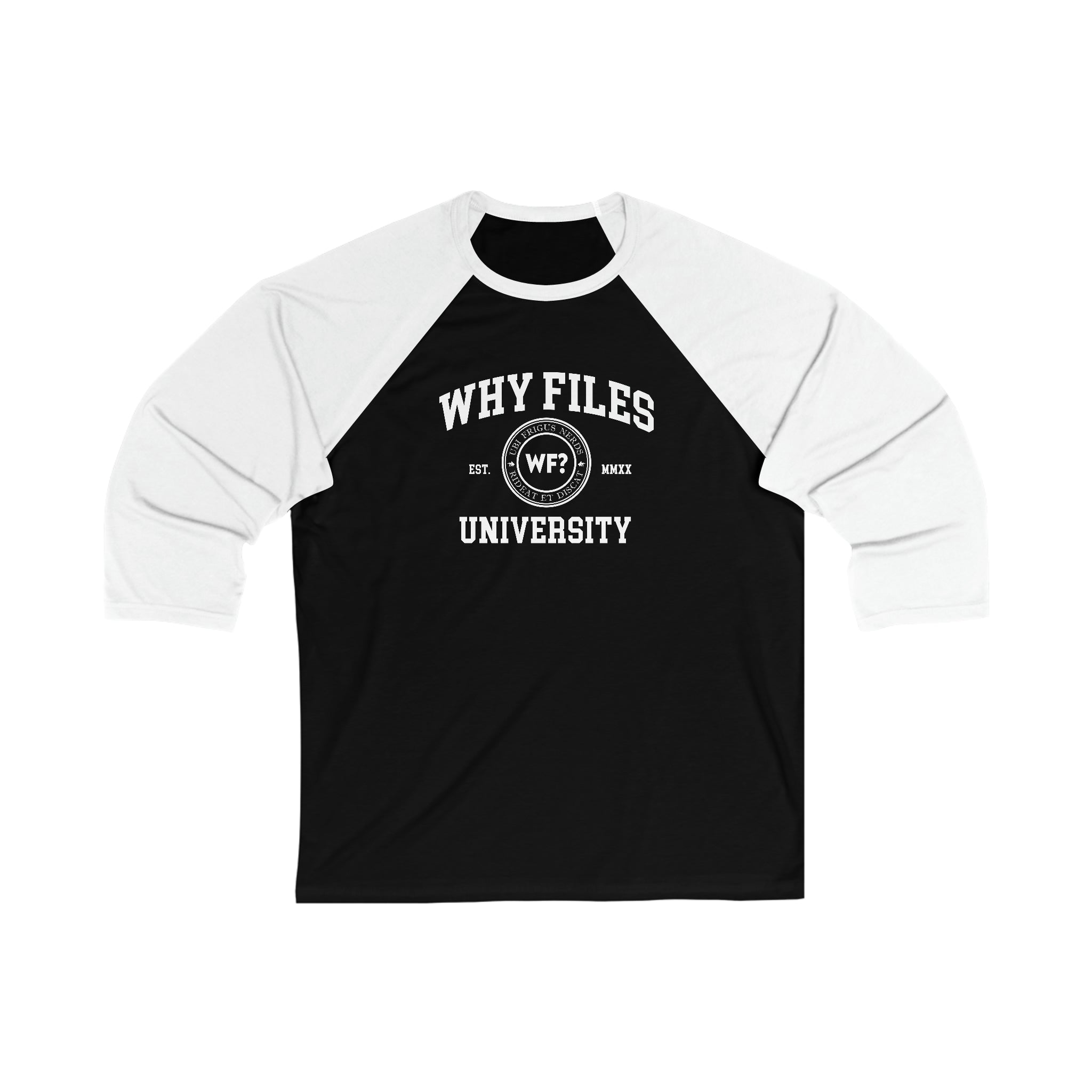 Buy black-white WF University Unisex 3/4 Sleeve Baseball Tee