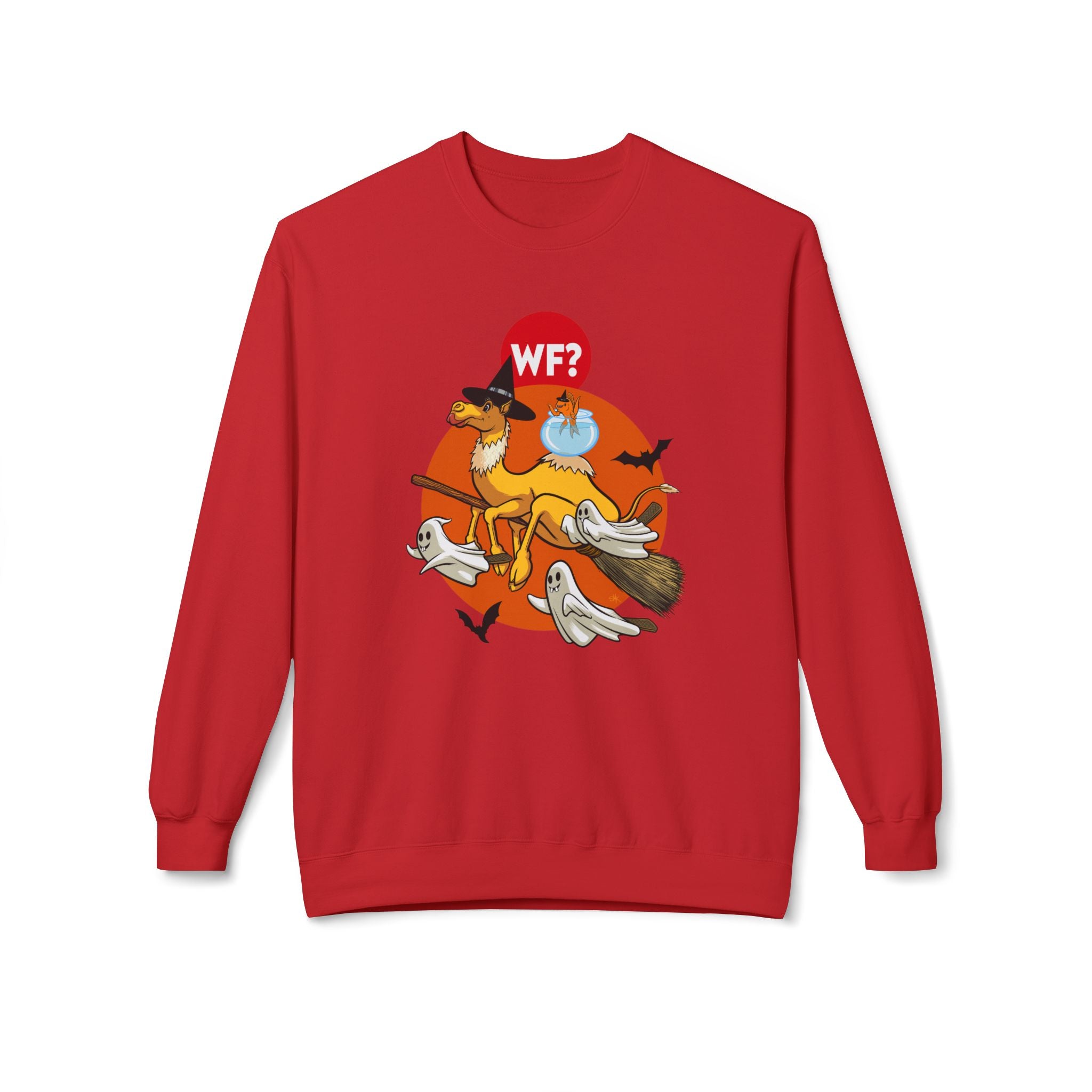 Buy red Happy Heckleween! Unisex Midweight Softstyle Fleece Crewneck Sweatshirt