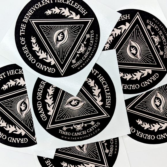 TWF Benevolent Hecklefish 3" round sticker - Limited Edition