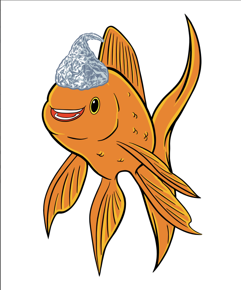 Hecklefish with Tinfoil Hat Sticker
