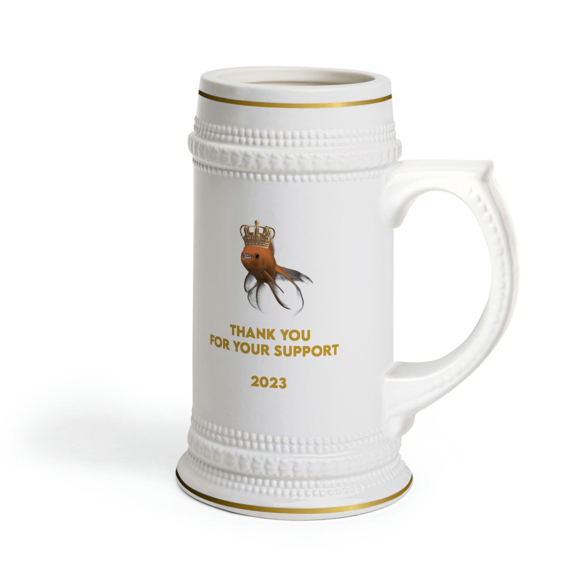 Gold Supporter Donation Beer Stein Mug-4